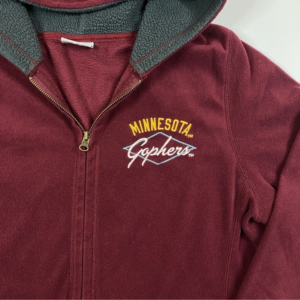 University of Minnesota Fleece Sweatshirt Womens L Full Zip Hoodie Embroidered - Picture 2 of 8